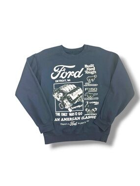 Ford Navy Crewneck Sweatshirt with White Graphic Logo